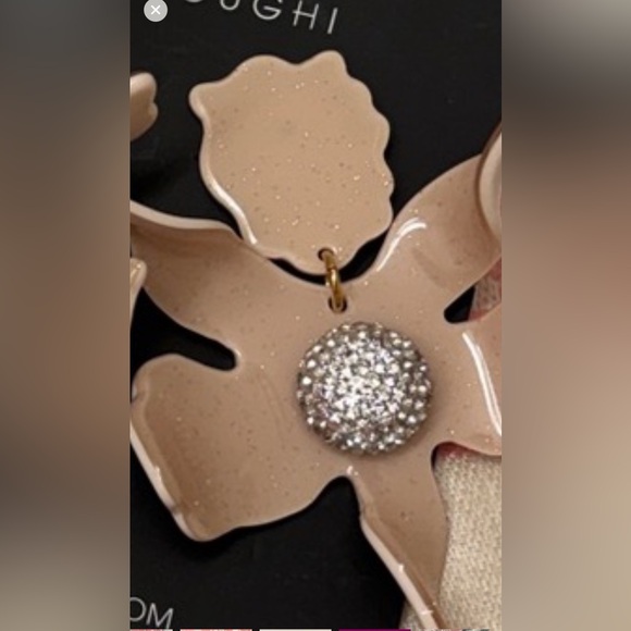 NWT Lele Sadoughi Crystal Lily Blush Floral Earrings - Picture 6 of 6